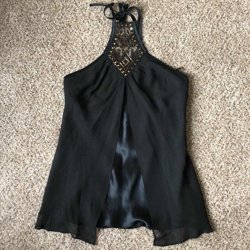 Express dressy black tank, 100% silk, size Small